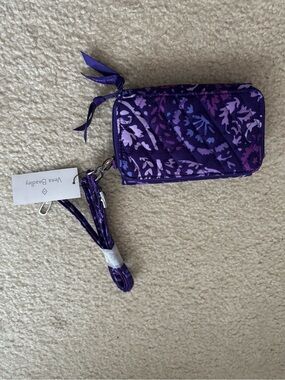 Vera Bradley Purple Floral Quilted Wristlet Crossbody